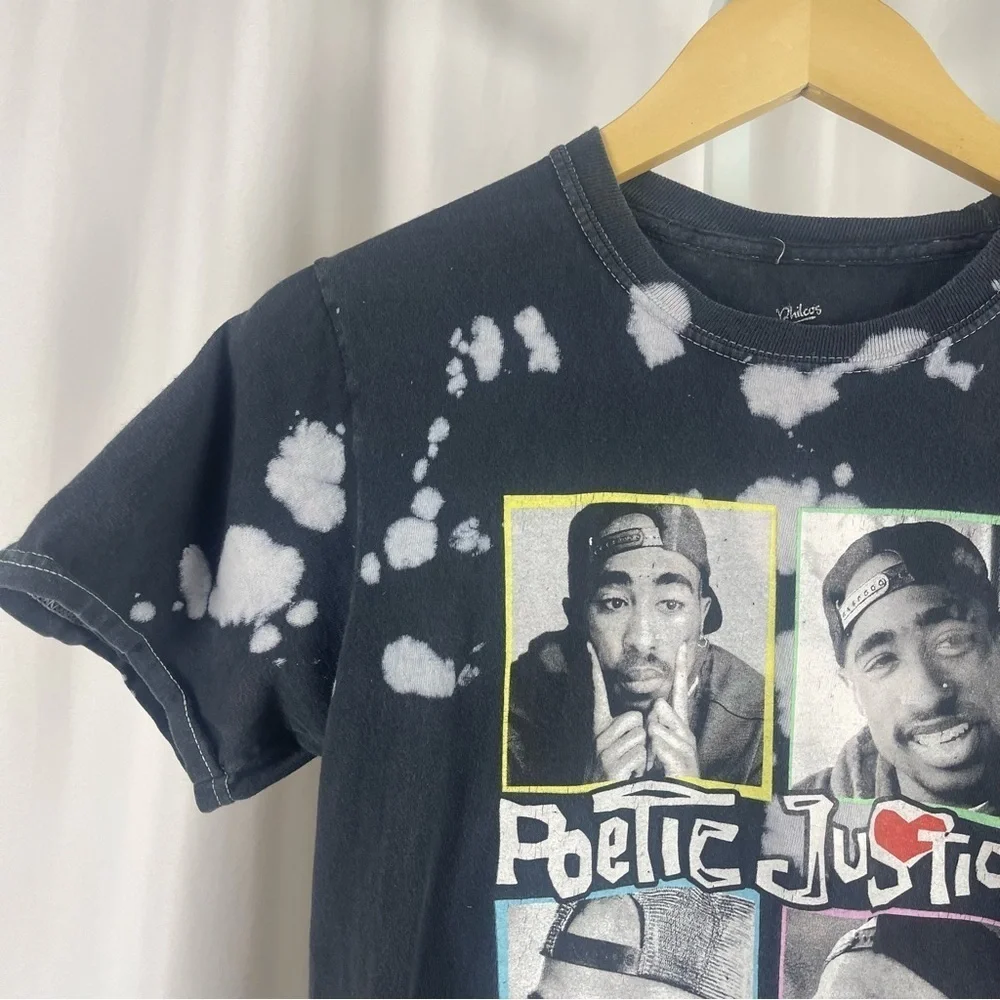 Philco's Poetic Justice Kids Size 10 12 Graphic Tee Bleach Dye Grunge Rap Philco